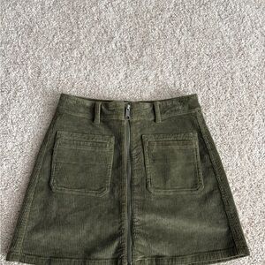 American Eagle Outfitters Green Corduroy Mini Skirt